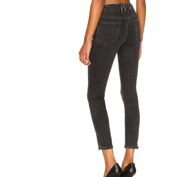 Good American Black Good Legs Crop Button Fly With Mini Slit - Picture 4 of 12